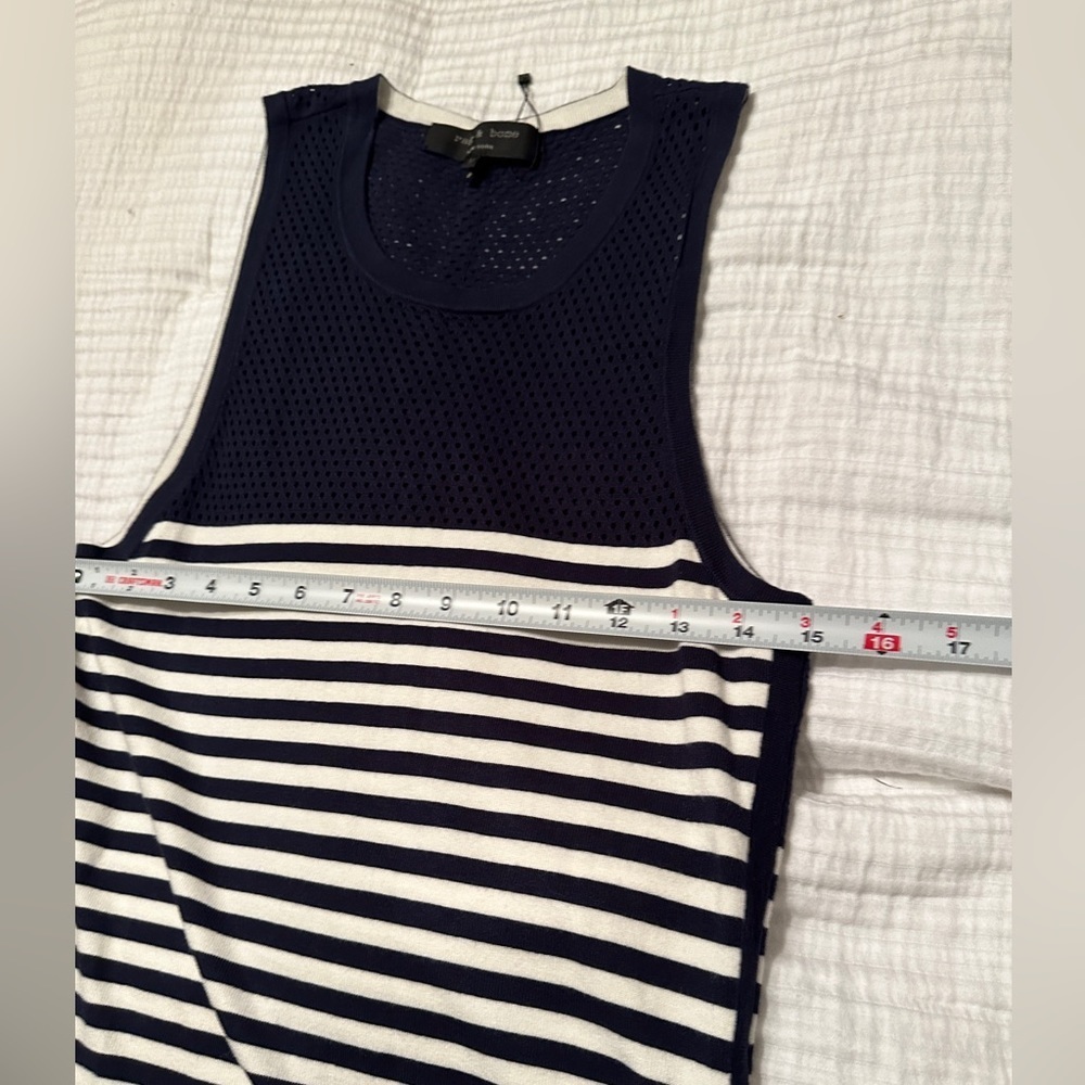 Rag & Bone Giselle Mesh Insert Striped Dress - Size M - Picture 10 of 12